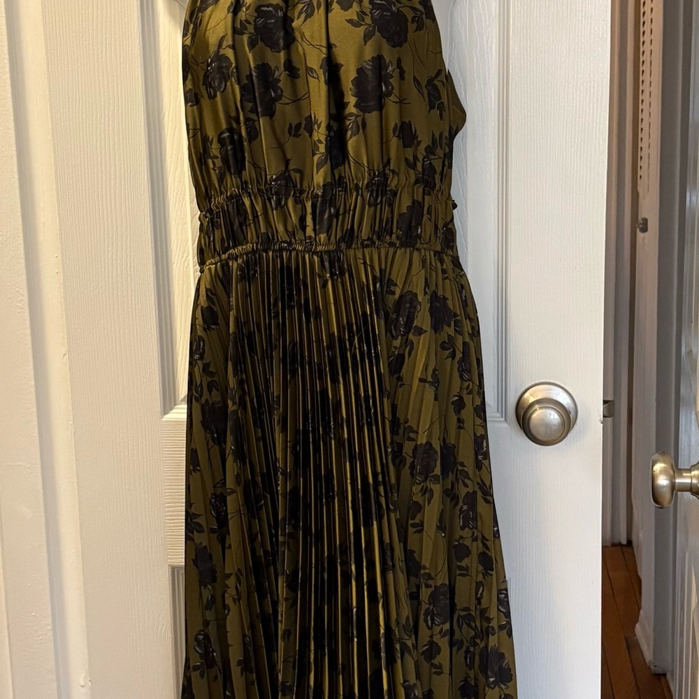 Taylor Black Floral on Olive Maxi Dress